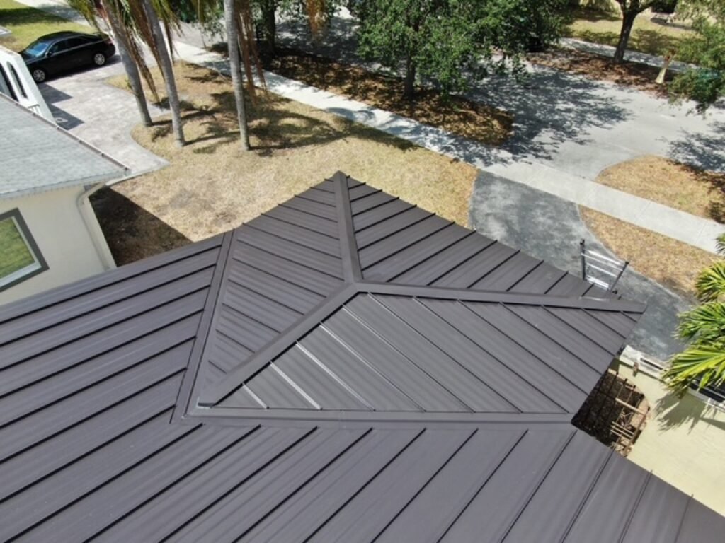 Completed standing-seam metal roof in Miami-Dade County by Duke Contractors LLC