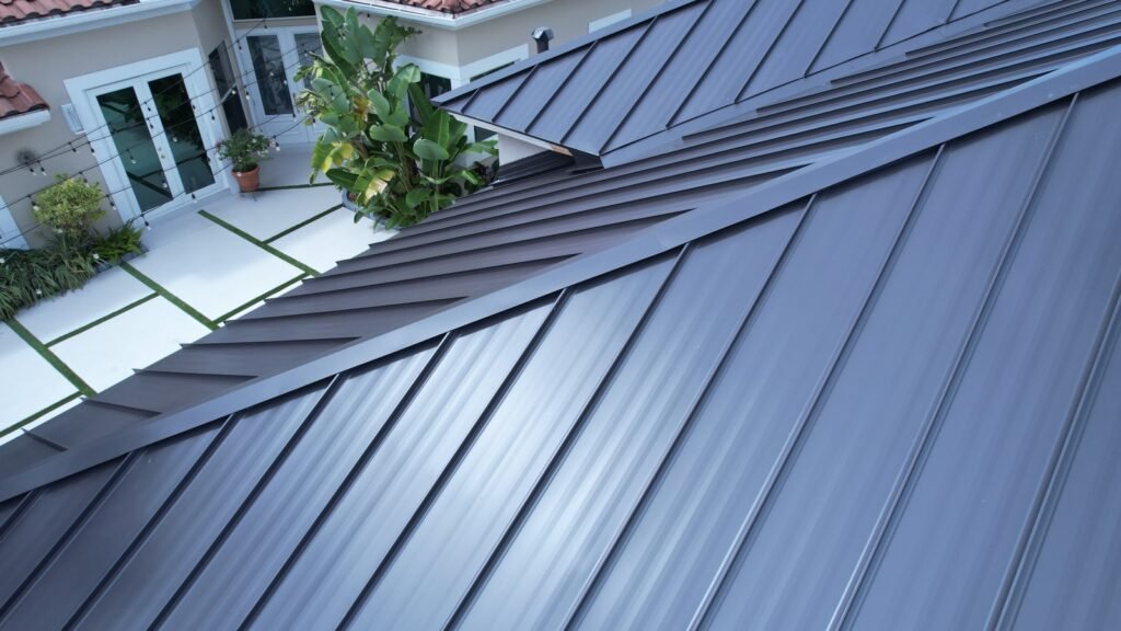 Completed standing-seam metal roof in Miami-Dade County by Duke Contractors LLC